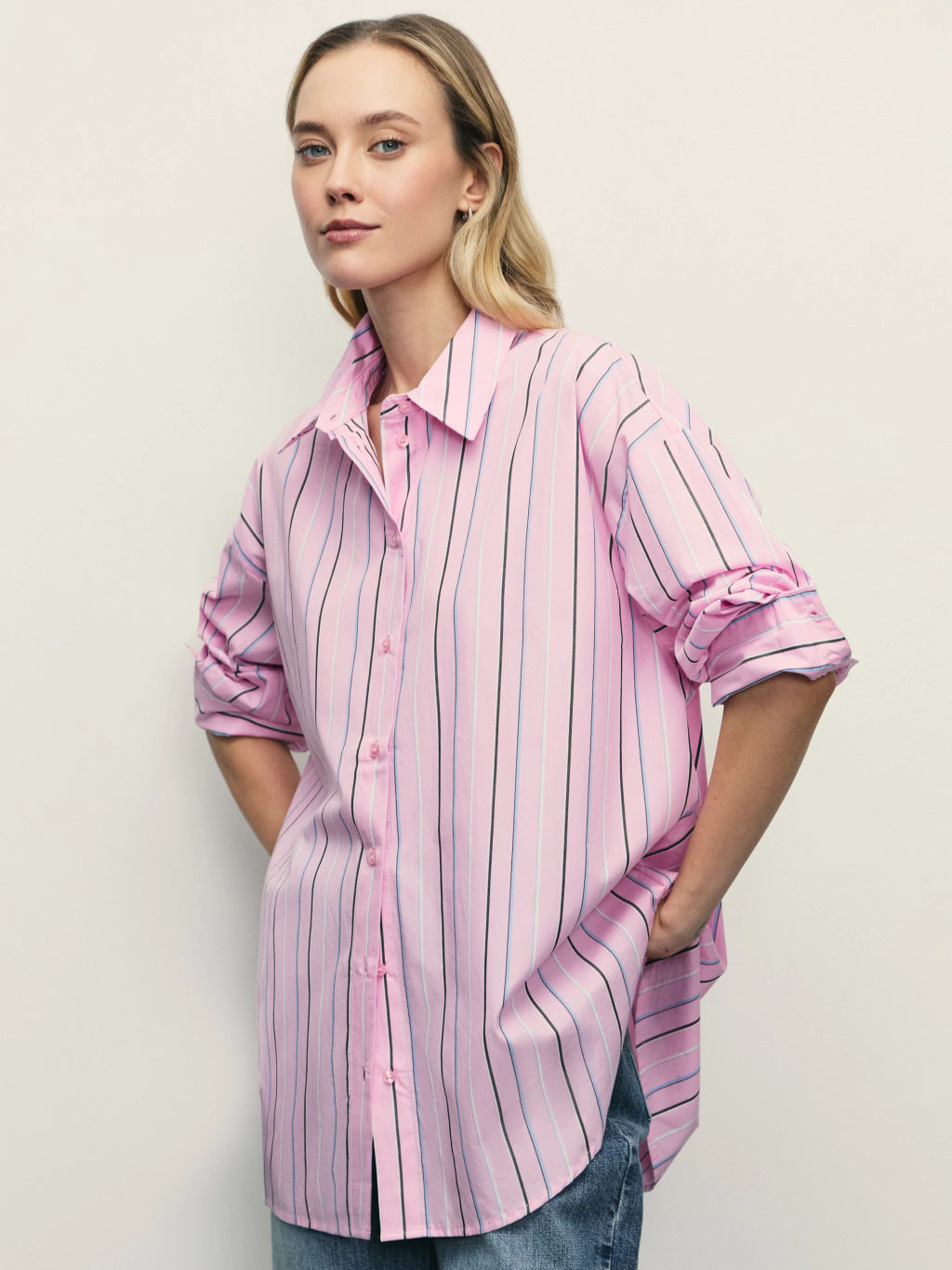 Рубашка в полоску из хлопка / Zarina
