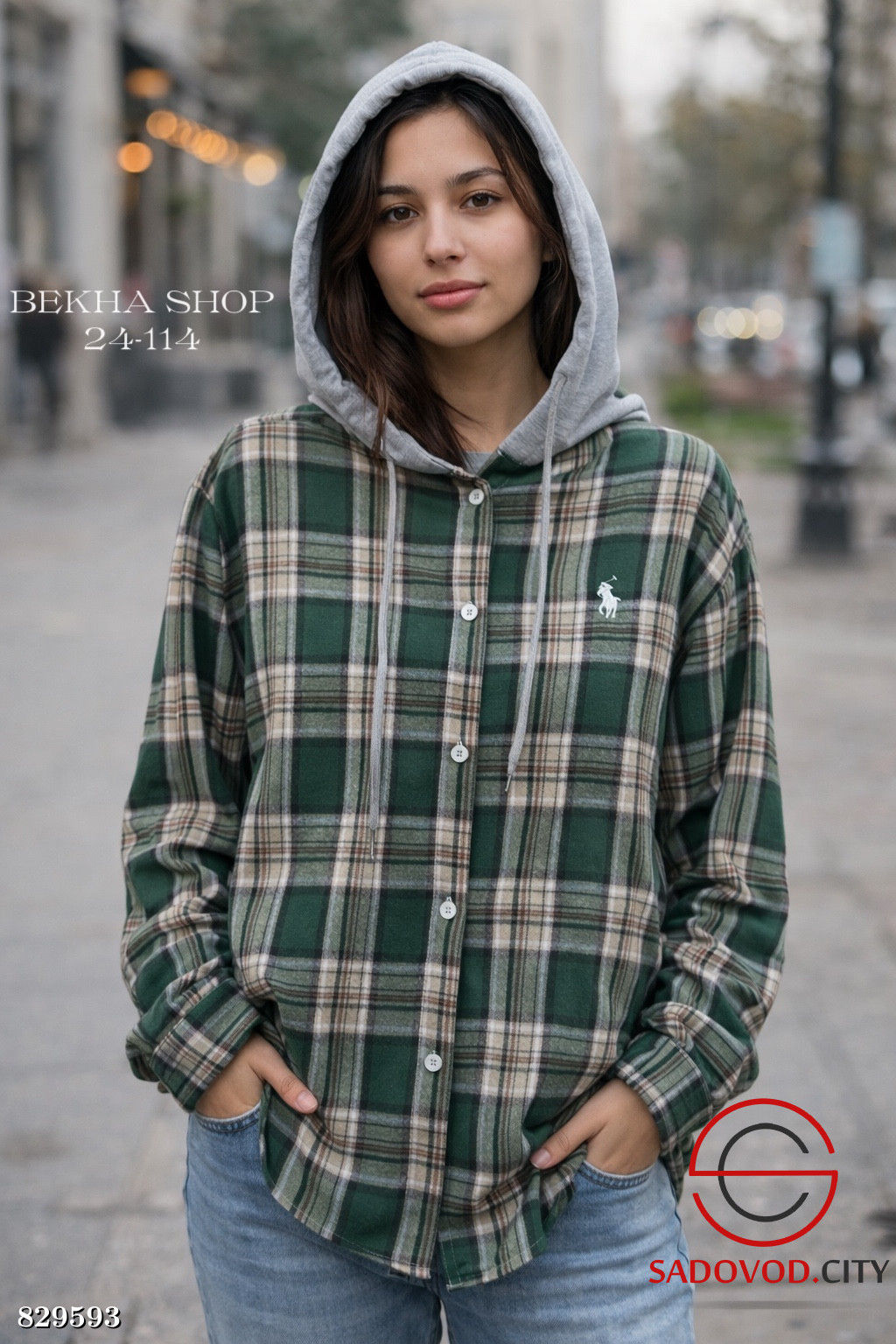 Рубашка женская в клетку