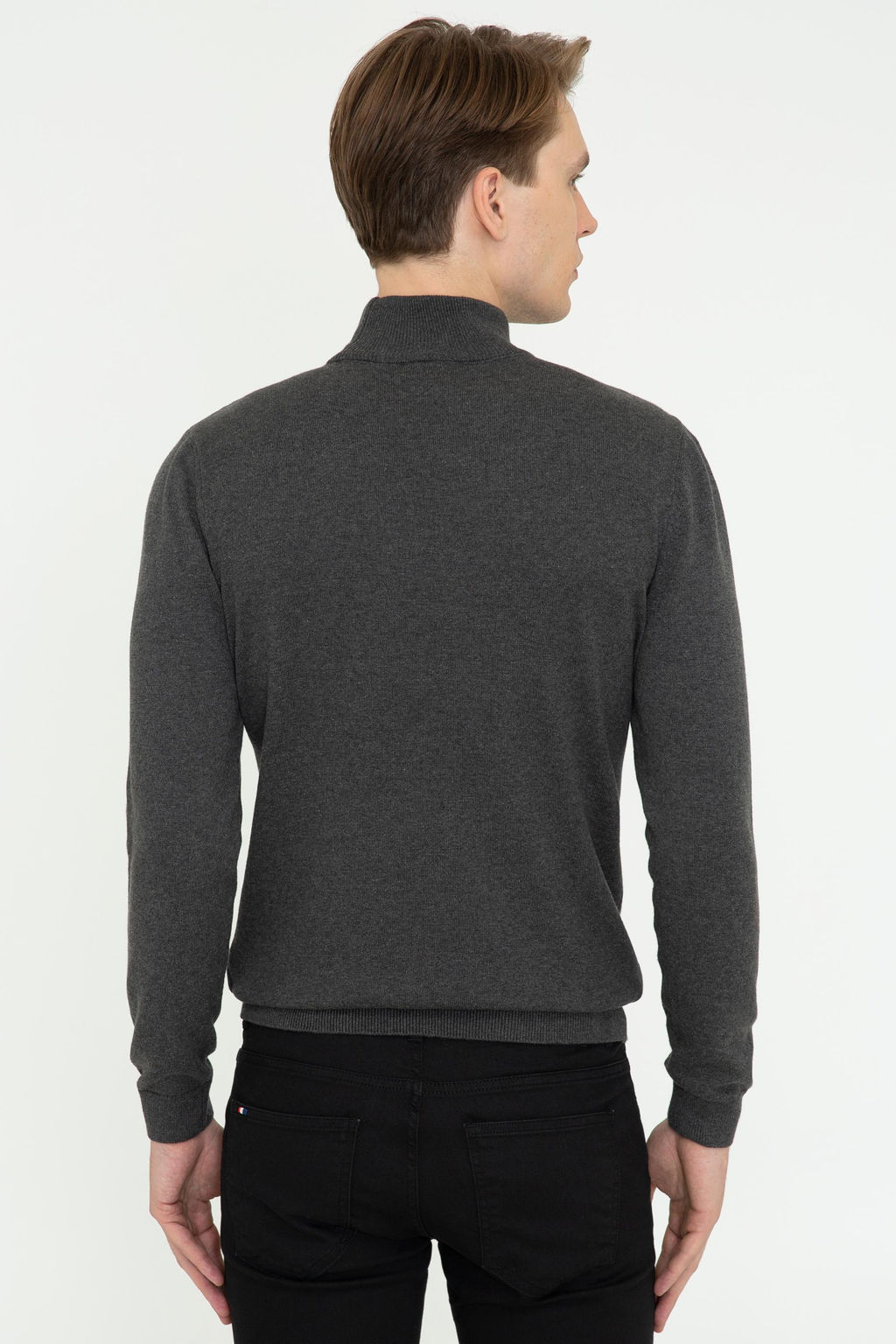 Erkek Antrasit Melanj Basic Kazak