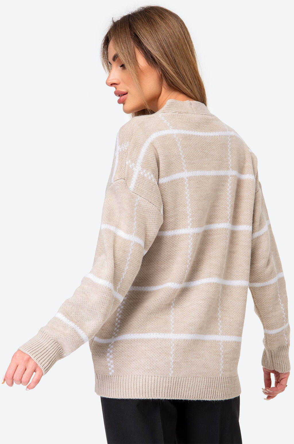 Женский удлиненный кардиган оверсайз на пуговицах Happy Fox  фото 4