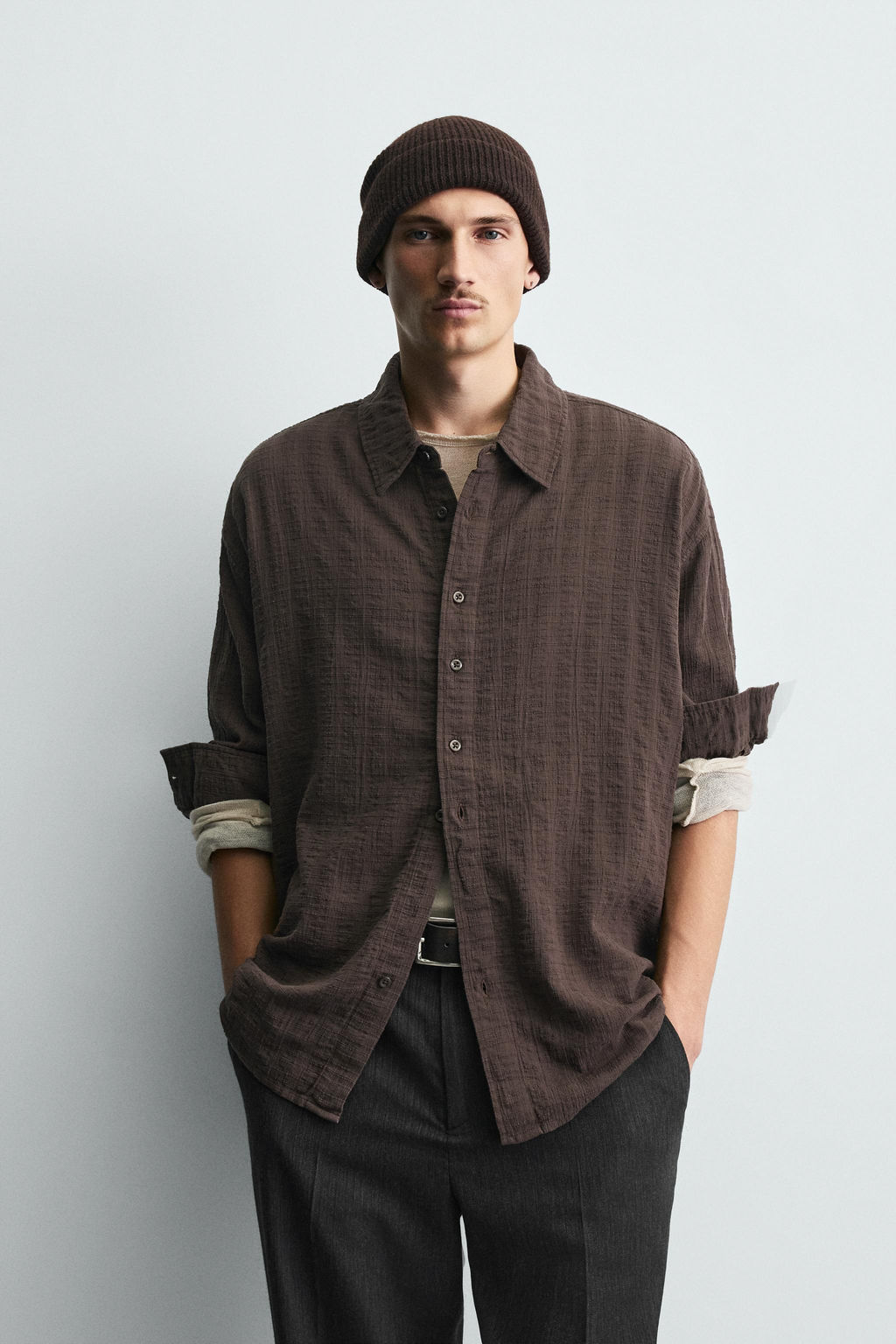 TEXTURED CHECK SHIRT - Zara фото 2