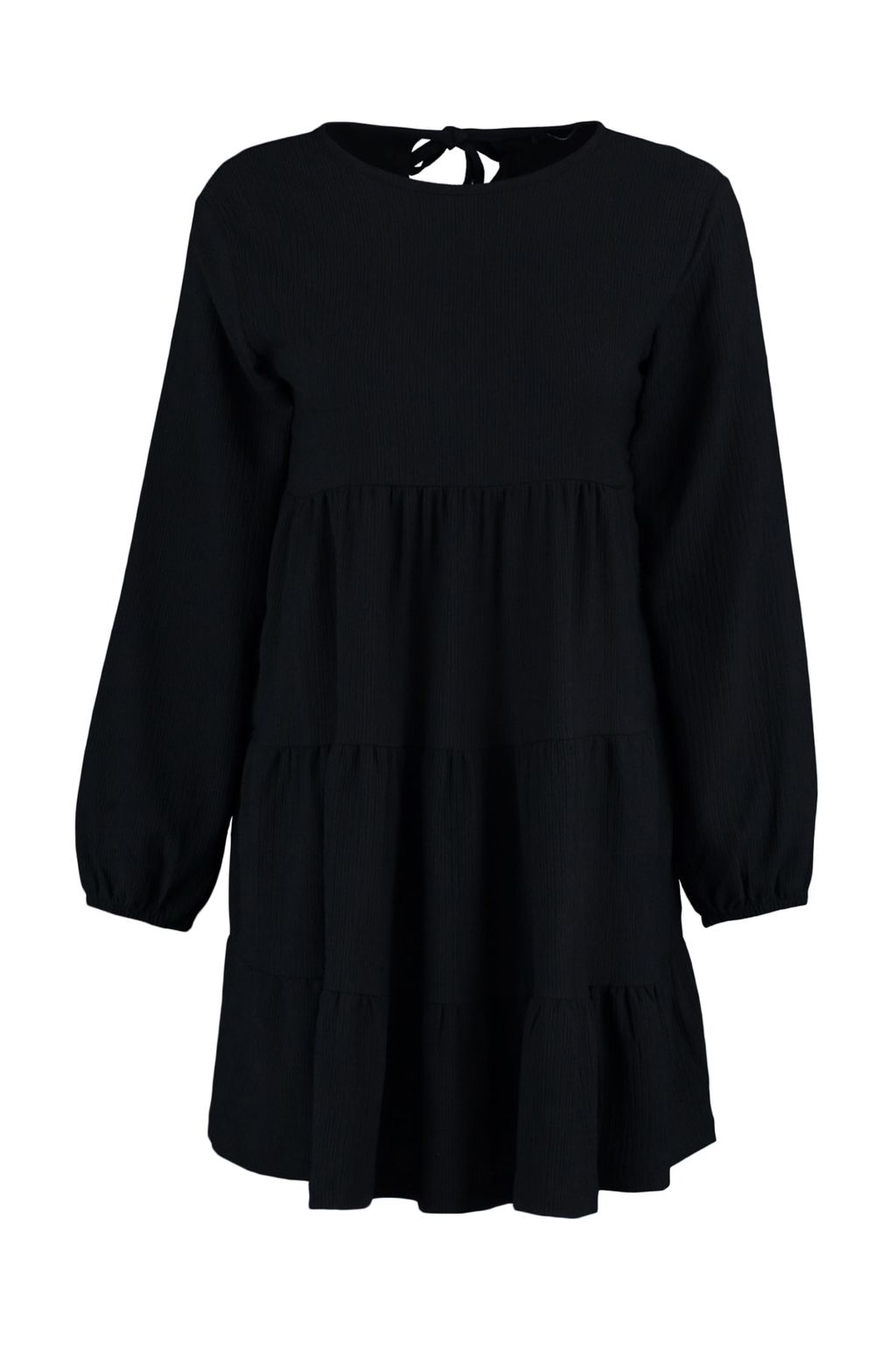 TRENDYOLMILLA Siyah Volanl? Skater/Belden Ac?lan Burumcuk/Dokulu Mini Orme Elbise TWOAW23EL00371  фото 6