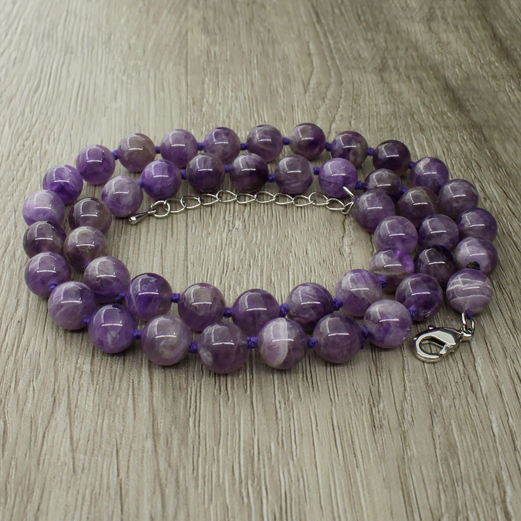 Аметист светлый, круглые 8мм, бусы 45..50см