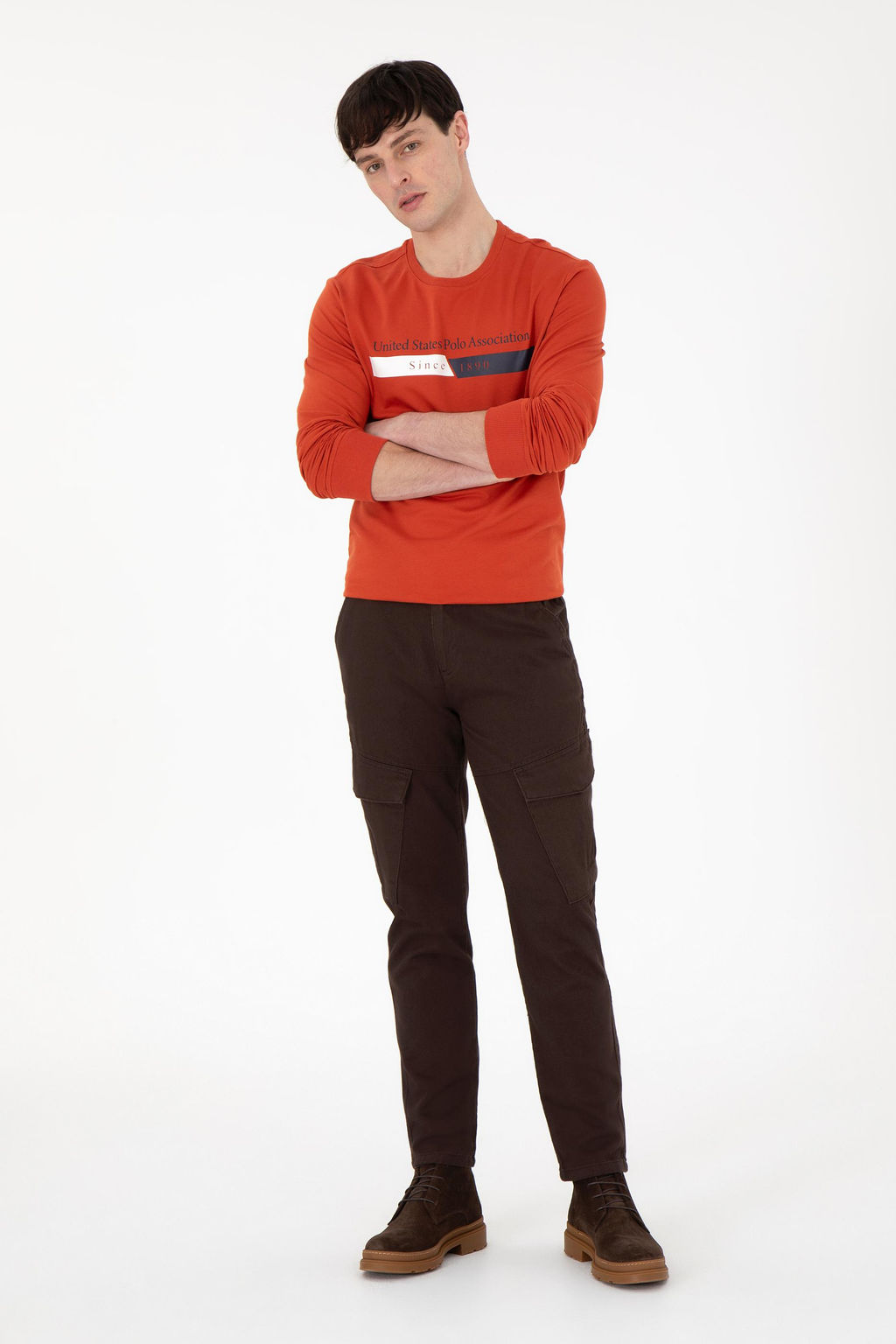 Мужские коричневые брюки из плотной ткани Неожиданная скидка в корзине - U.s. polo assn фото 3