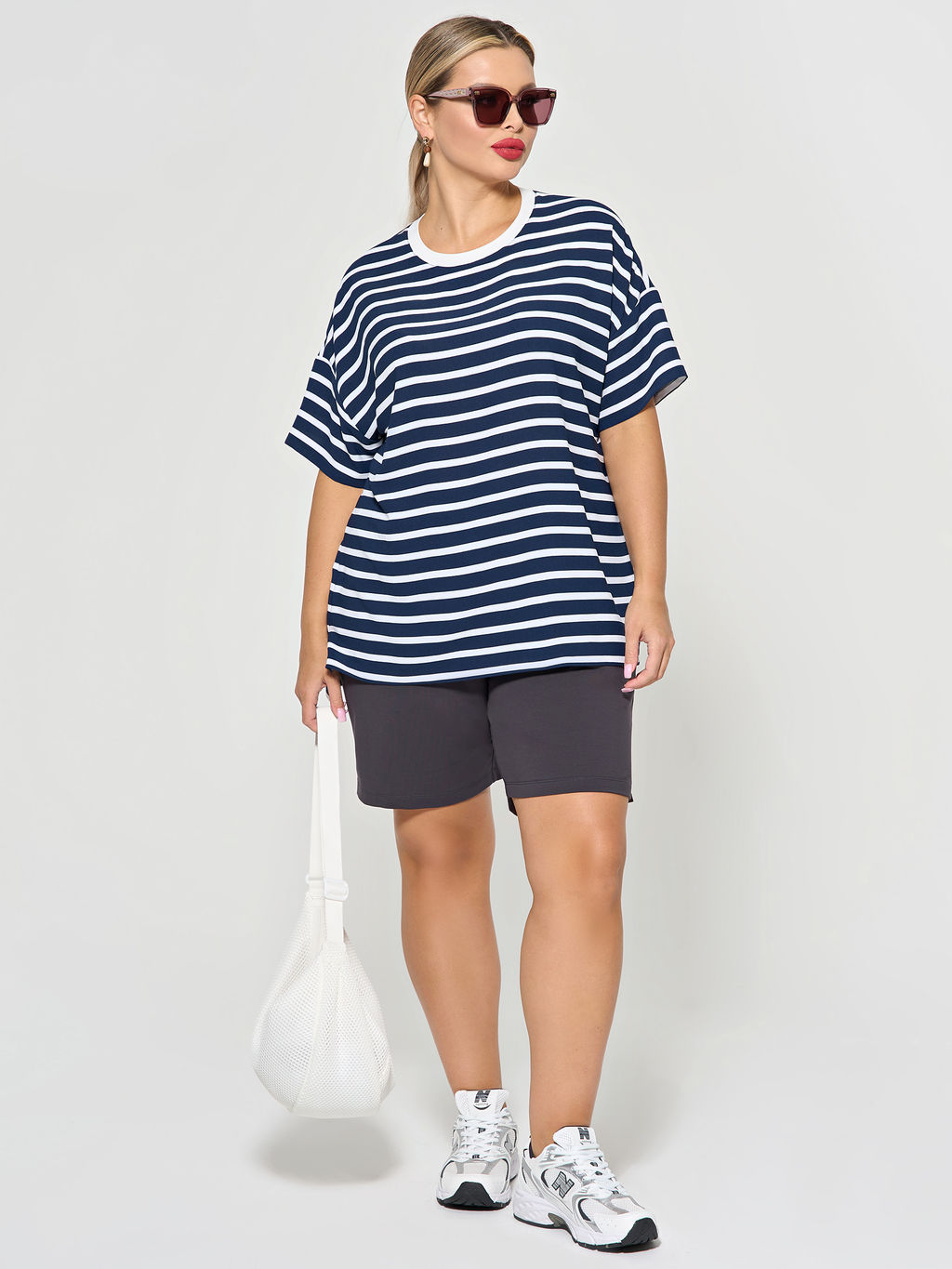 Блузка 0087-29 бело-синий