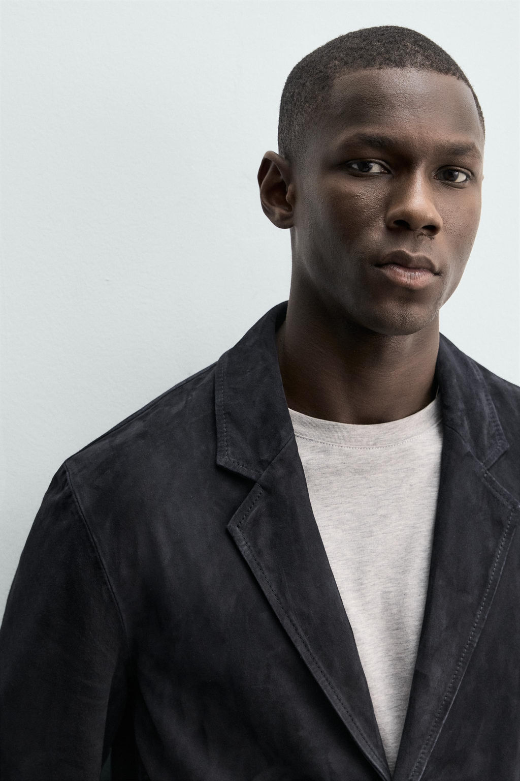 BLAZER REGULAR FIT PIEL ANTE / Marino oscuro - Zara фото 5