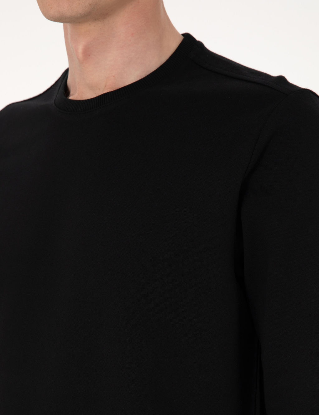 Siyah 2 _plik Regular Fit Bisiklet Yaka Basic Sweatshirt - Pierre cardin фото 7