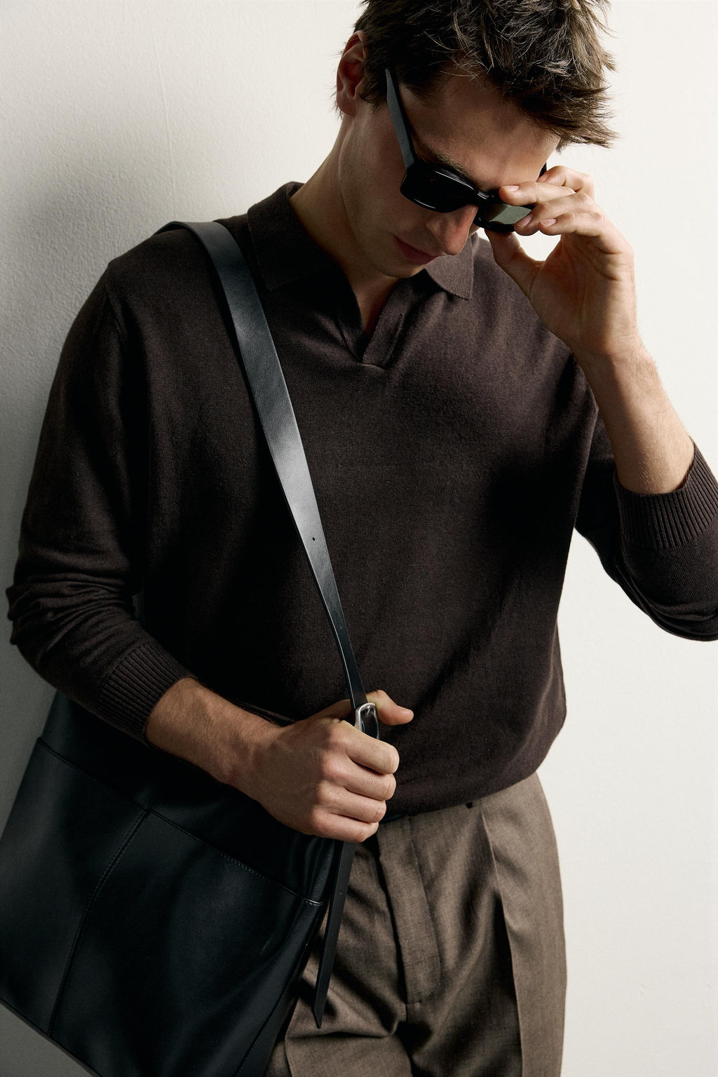 POLO PUNTO REGULAR FIT ALGOD?N - LINO / Marr?n - Zara фото 5