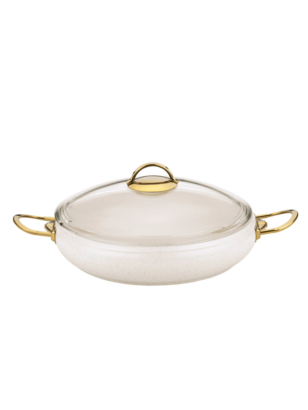 Сотейник с крышкой стеклянной 26х7 см (2,8 л) с АПП, цвет: айвори, арт. 3050-26-IVR