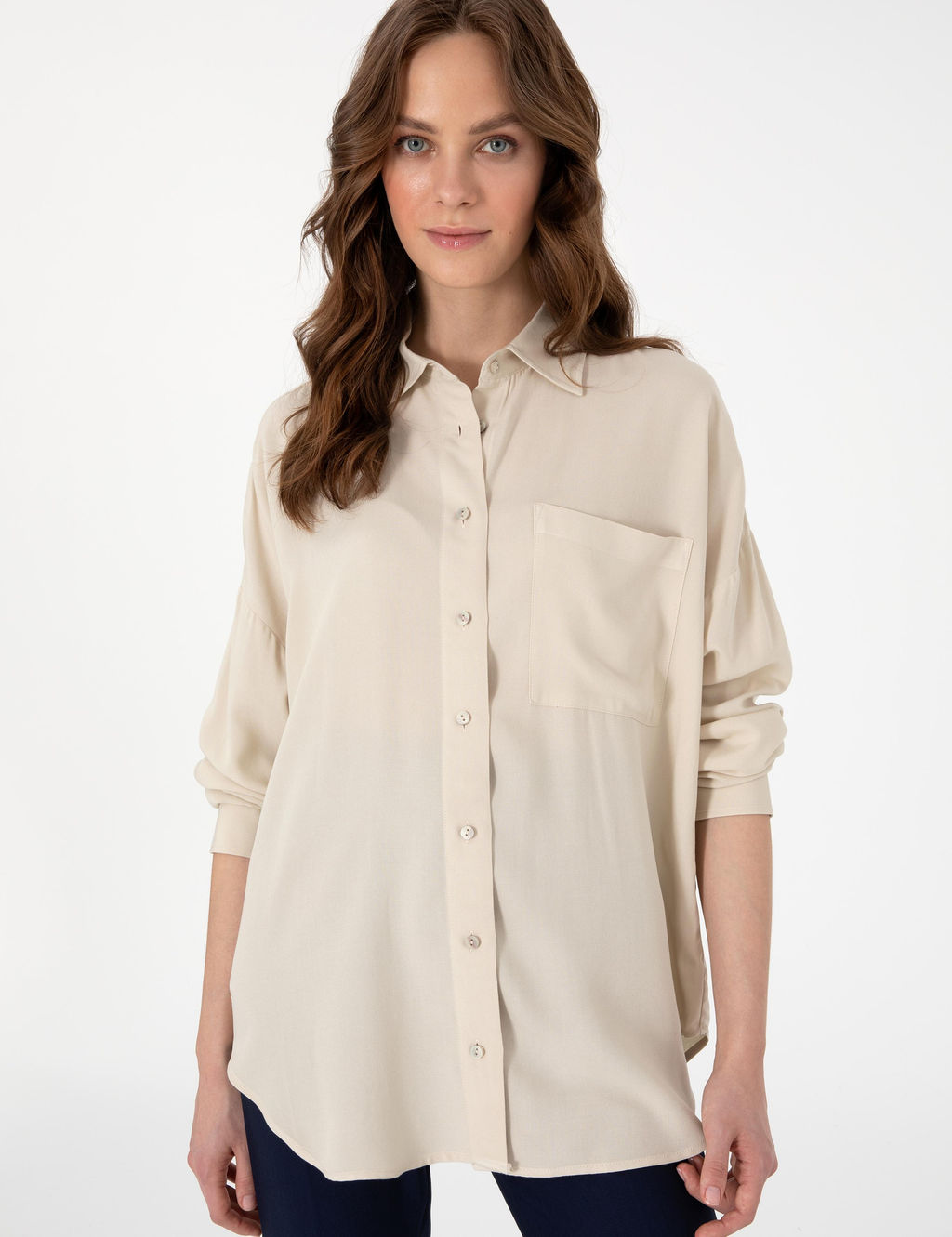 Krem Oversize Uzun Kollu G_mlek - Pierre cardin фото 3