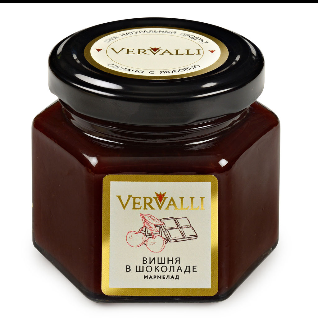 Мармелад Вишня в шоколаде ТМ VERVALLI в банке 120 гр
