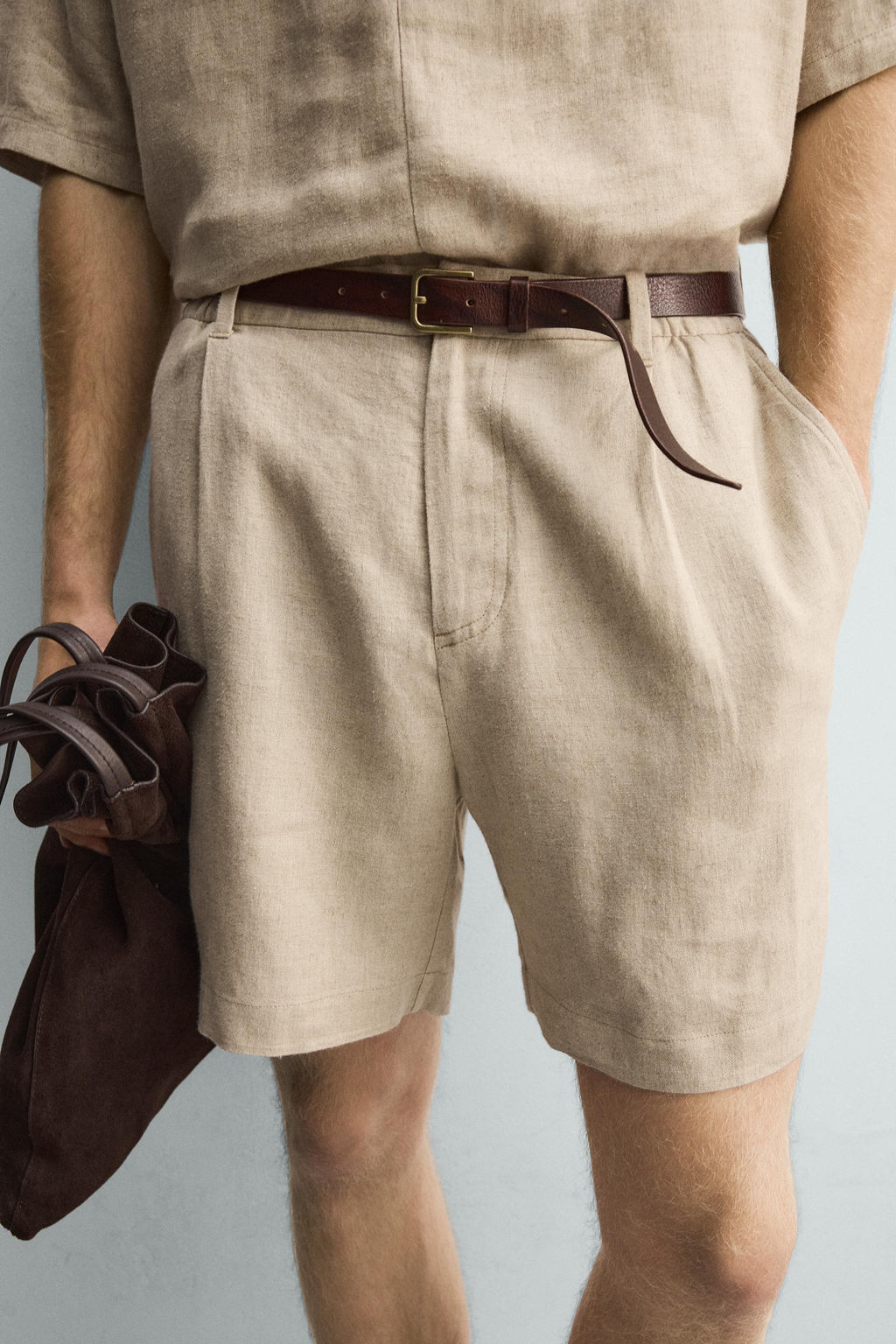 BERMUDA RELAXED FIT LINO - VISCOSA / Arena
