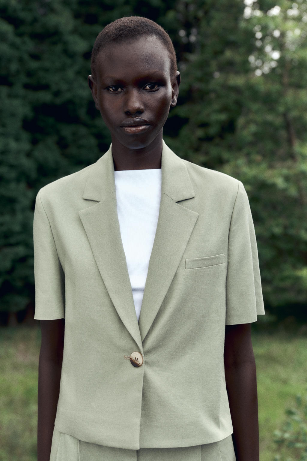 SHORT SLEEVE LINEN BLEND BLAZER - Zara фото 10