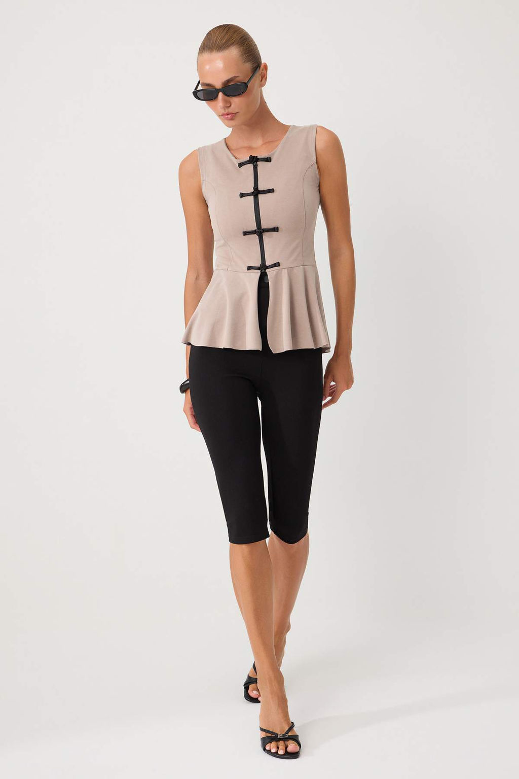 Vizon D_z Peplum Havuz Yaka Standart Kol Kolsuz Modal _rme Bluz TWOSS26BZ01052 - Trendyolmilla фото 2