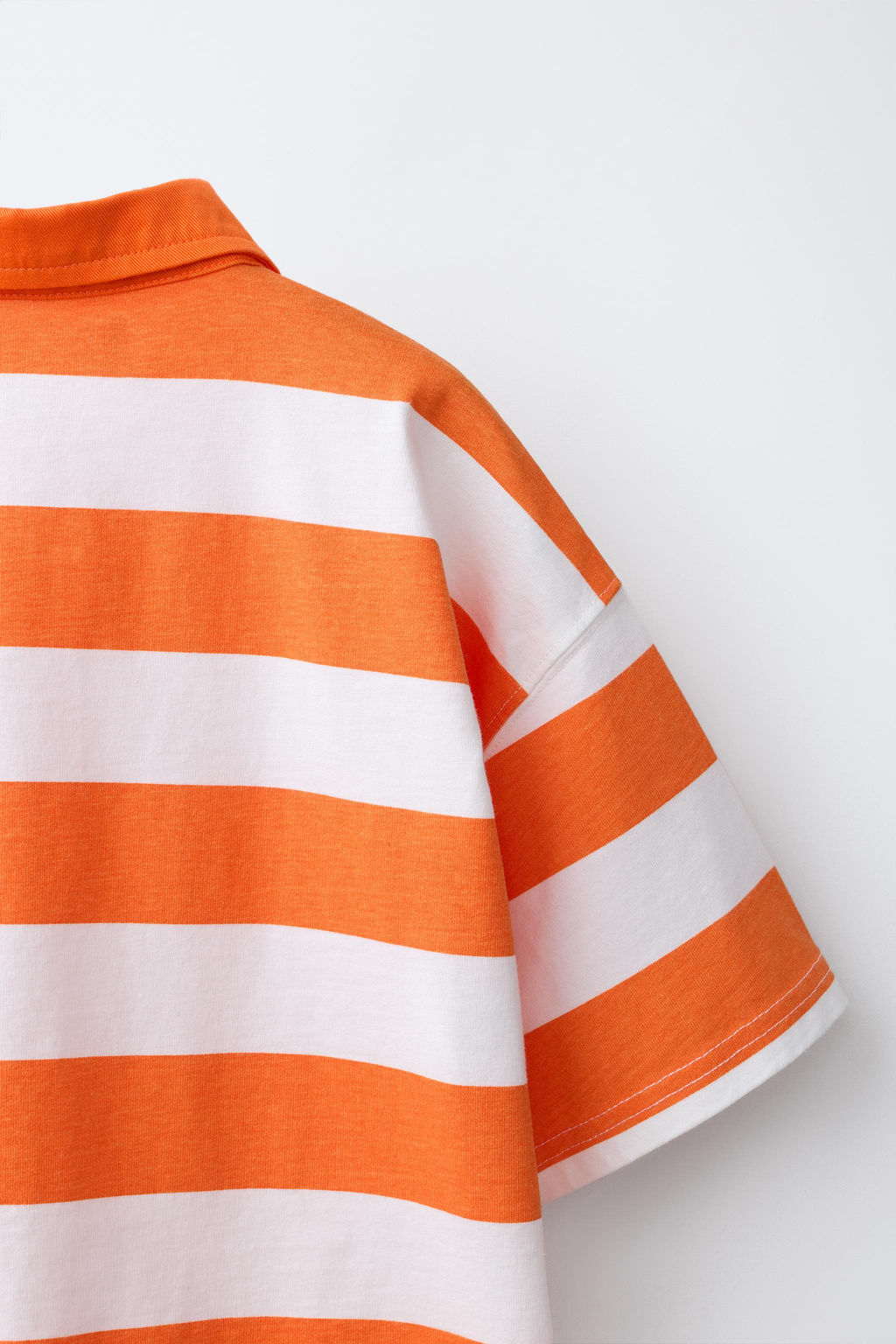 POLO RAYAS BORDADO / Naranja vivo - Zara фото 4