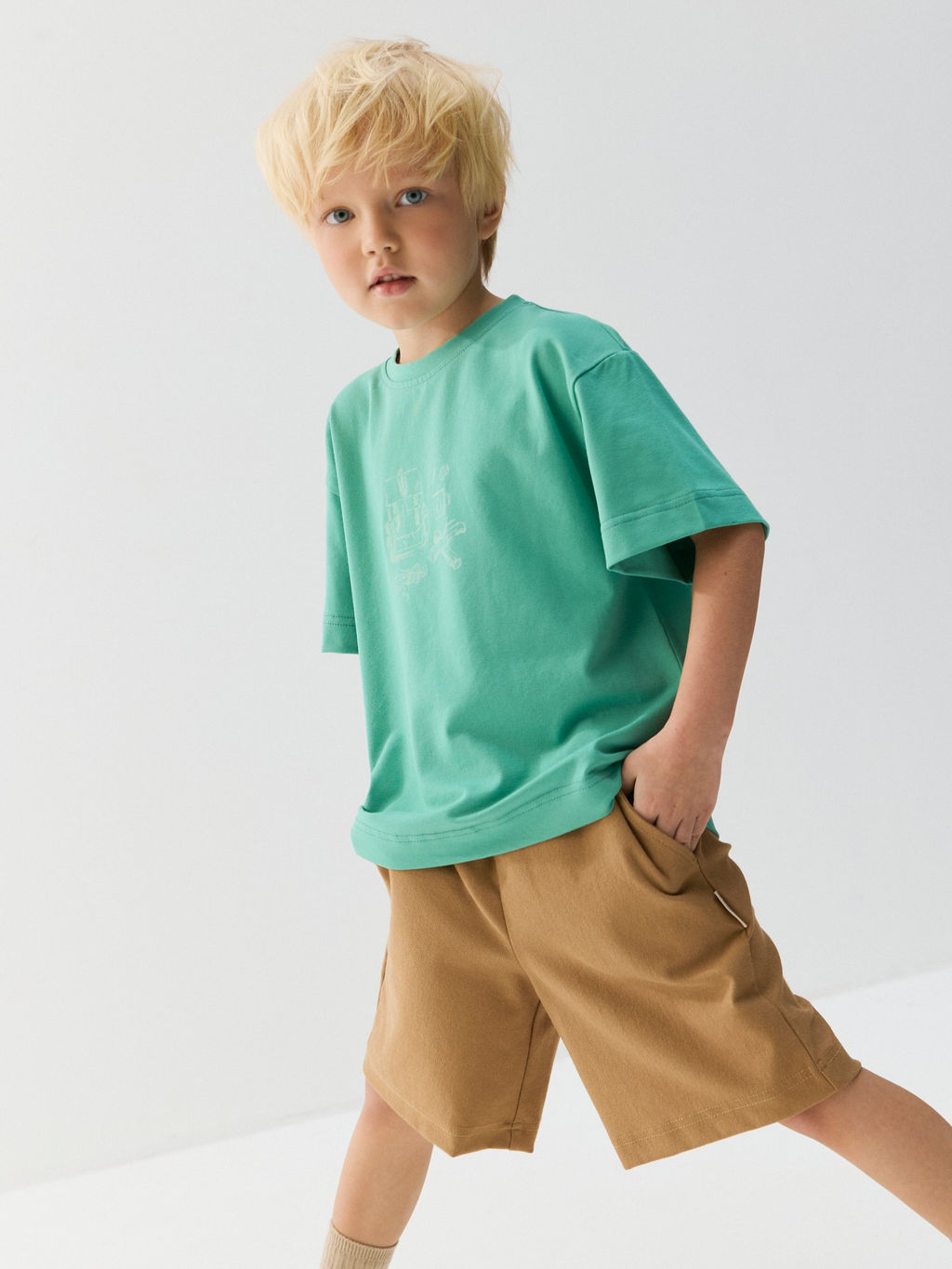 Шорты бермуды из джинскота Миндаль - Bungly фото 3