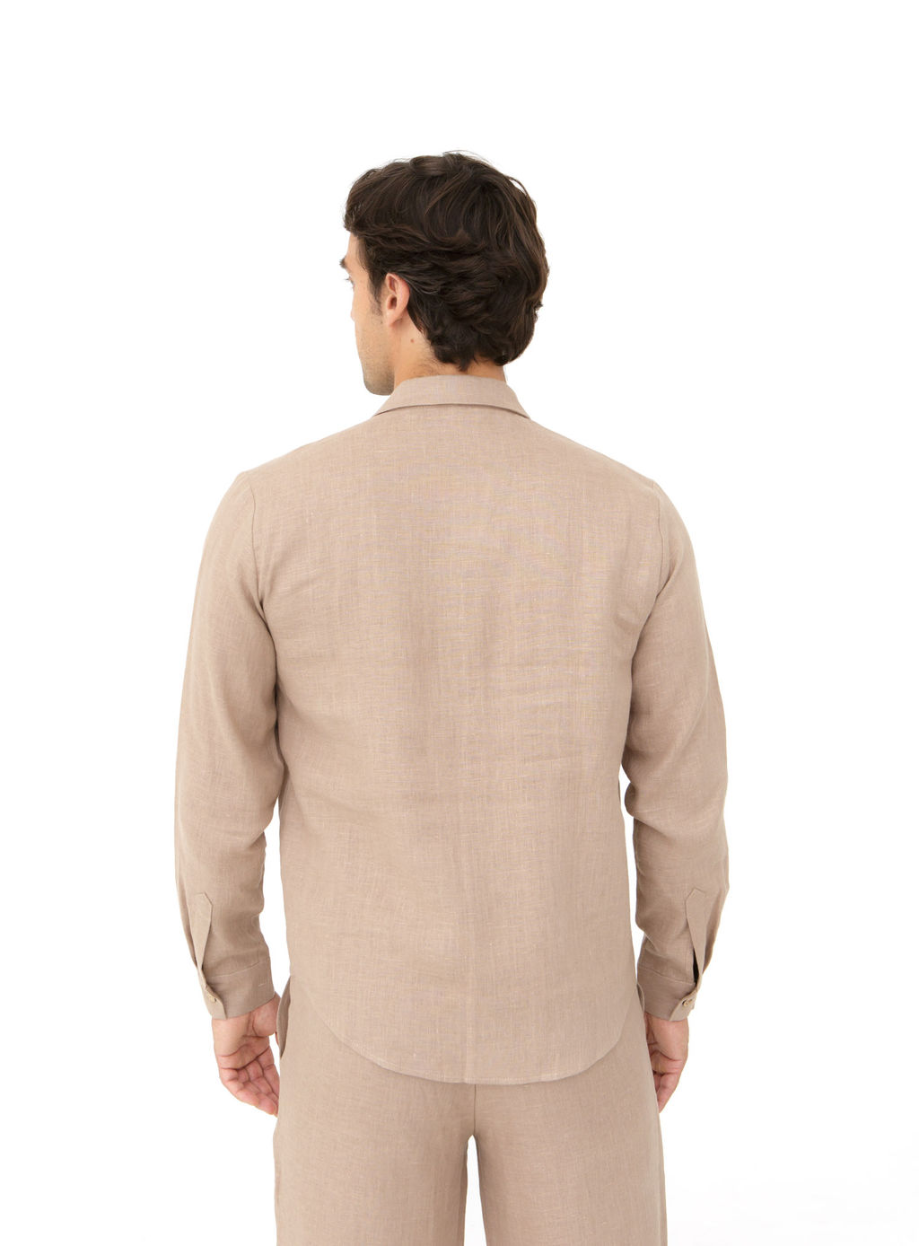 Рубашка льняная мужская 598 мокко