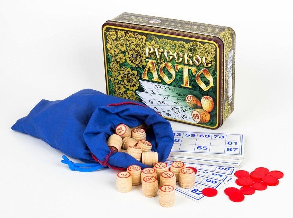 Лото "Русское. Русские узоры" в жестяной коробке (01776) "Десятое королевство"