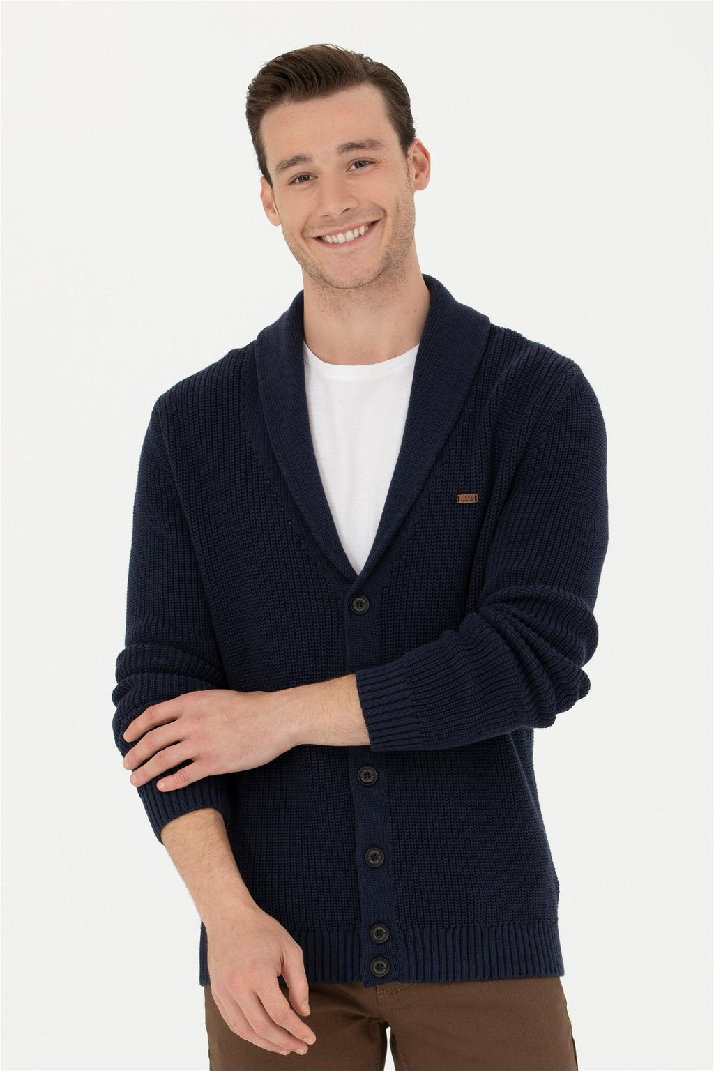 Мужской темно-синий трикотажный кардиган - U.s. polo assn фото 8