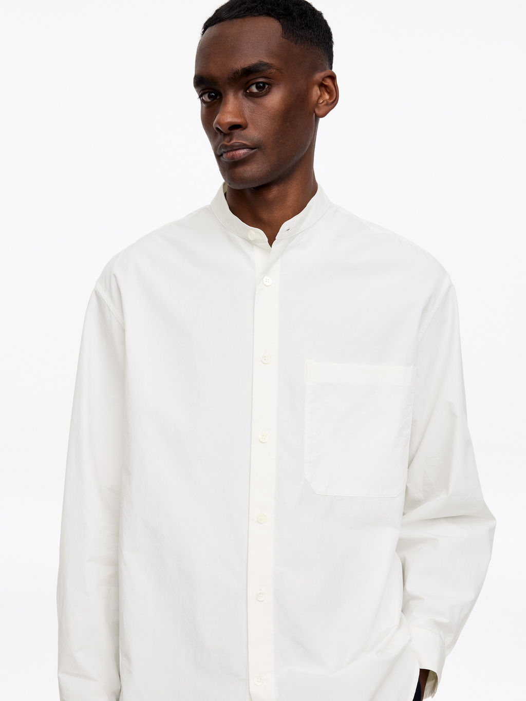Camisa de popelina con cuello mao - H&m фото 8