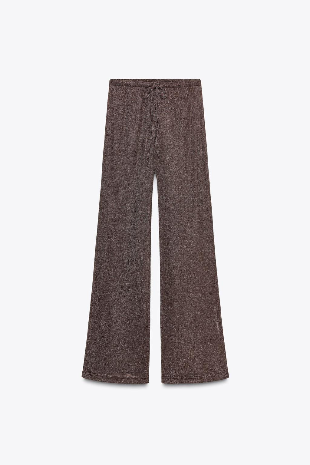 METALLIC THREAD PALAZZO TROUSERS - Zara фото 6