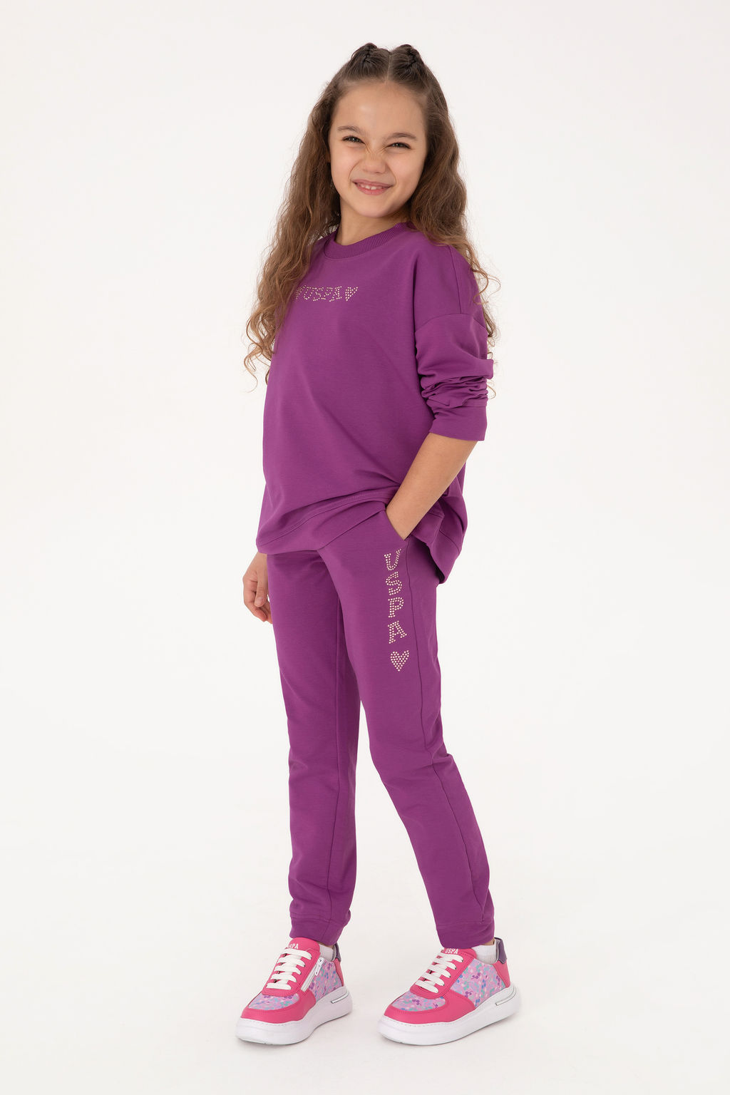 K_z _ocuk Menek_e Bisiklet Yaka Sweatshirt Sepette S_rpriz _ndirim - U.s. polo assn фото 5