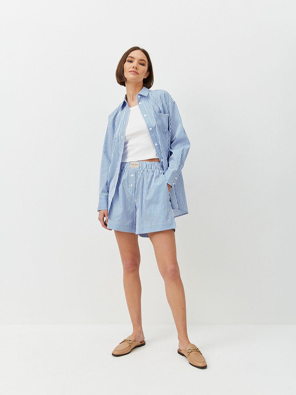 Шорты в полоску на высокой посадке - TO BE ONE фото 4