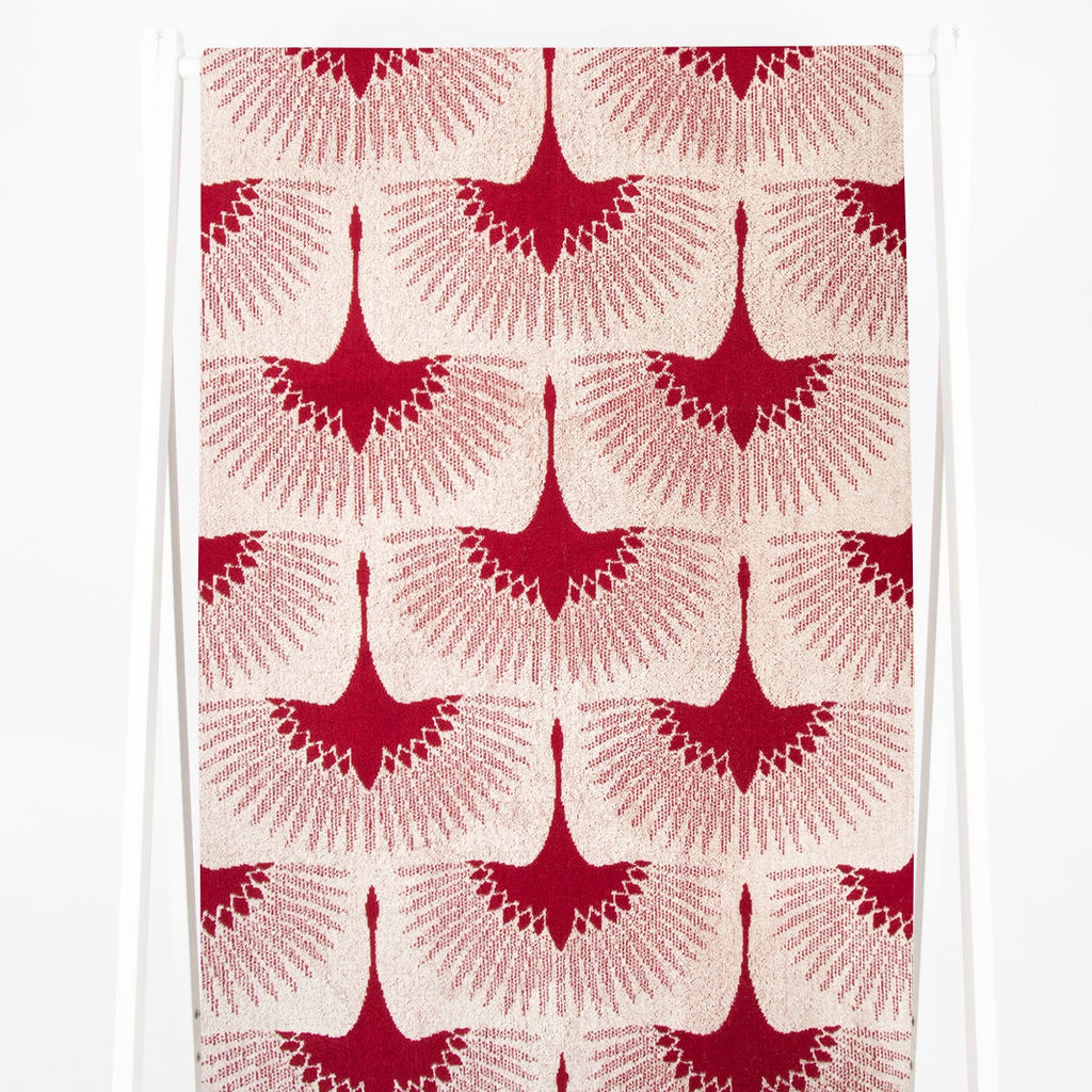 6с102.411ж1 Китайский журавль (бордо) Полотенце махровое 67х150см