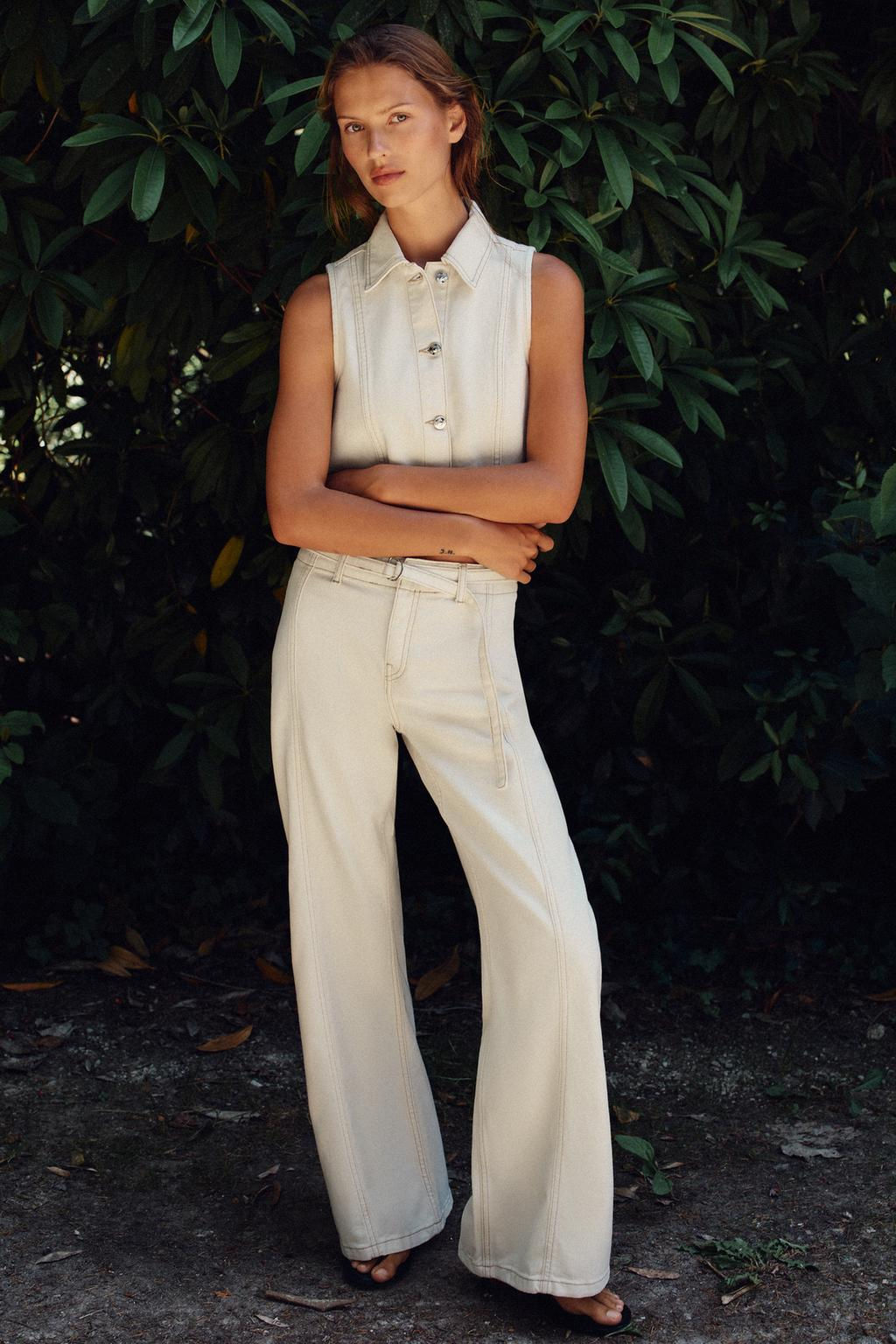 Z1975 HIGH-WAIST BOOTCUT JEANS WITH BELT - Zara фото 6