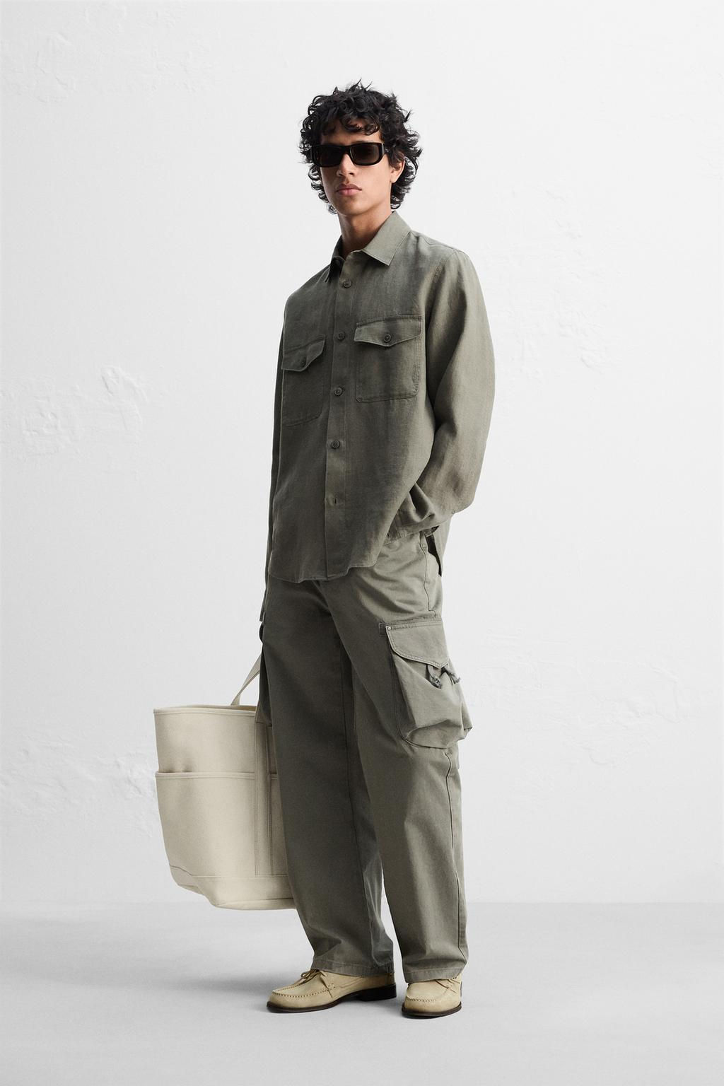100% LINEN OVERSHIRT - Zara фото 9