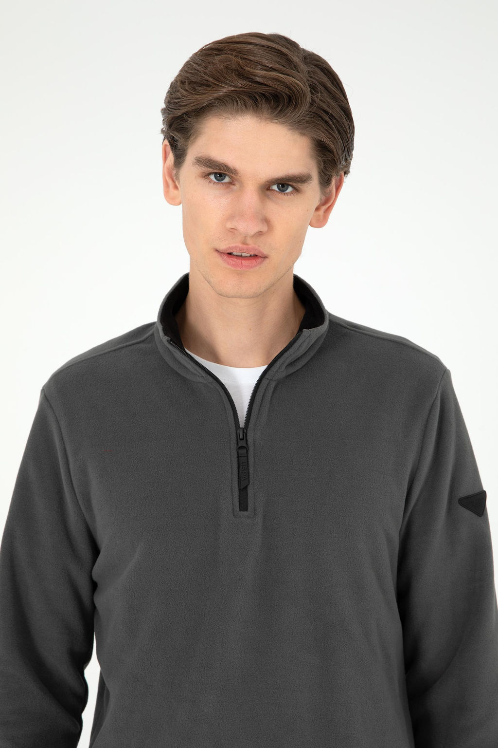 Мужской базовый свитшот антрацитового цвета - U.s. polo assn фото 2