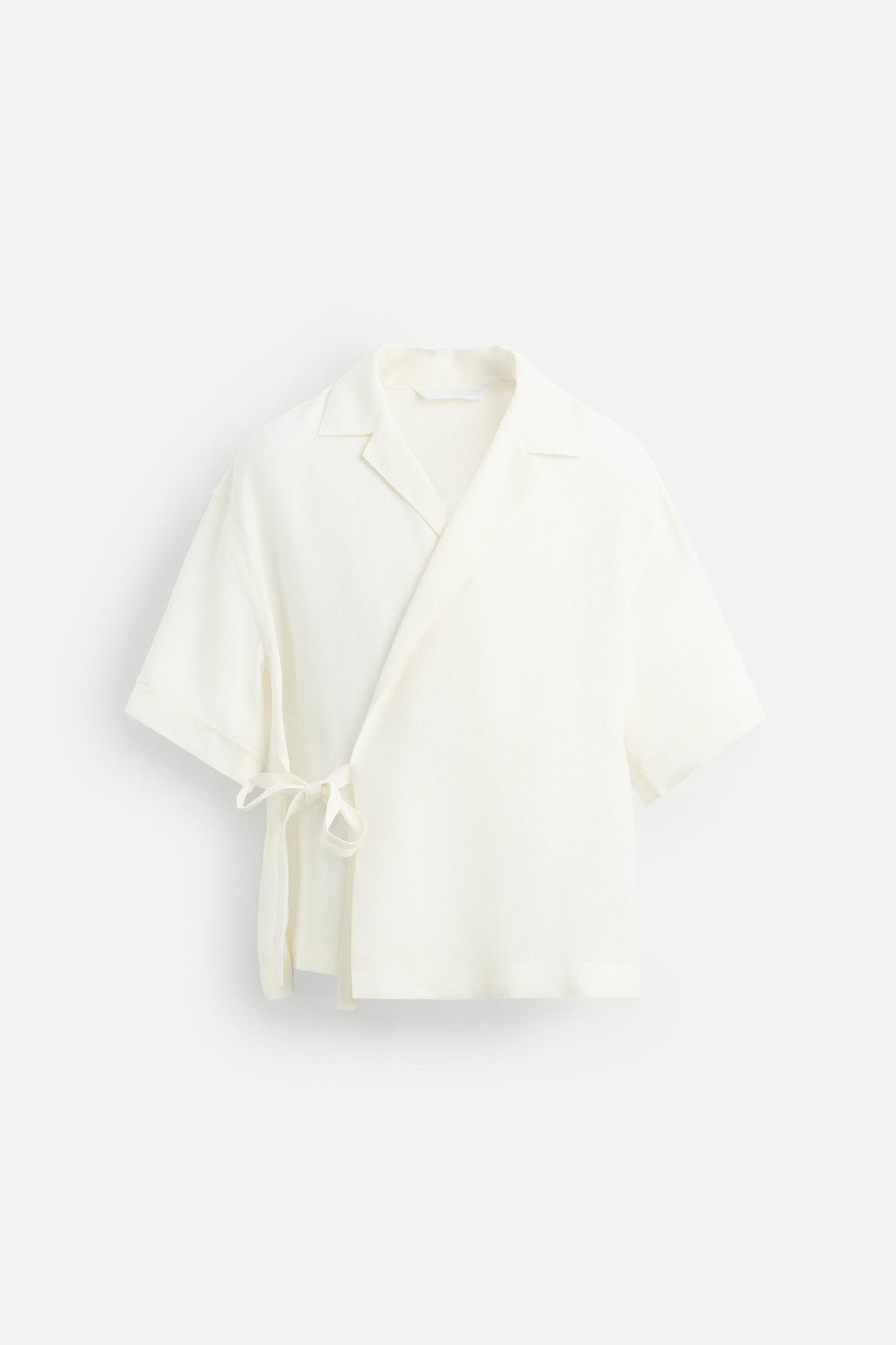 100% LINEN TIE SHIRT - Zara фото 6