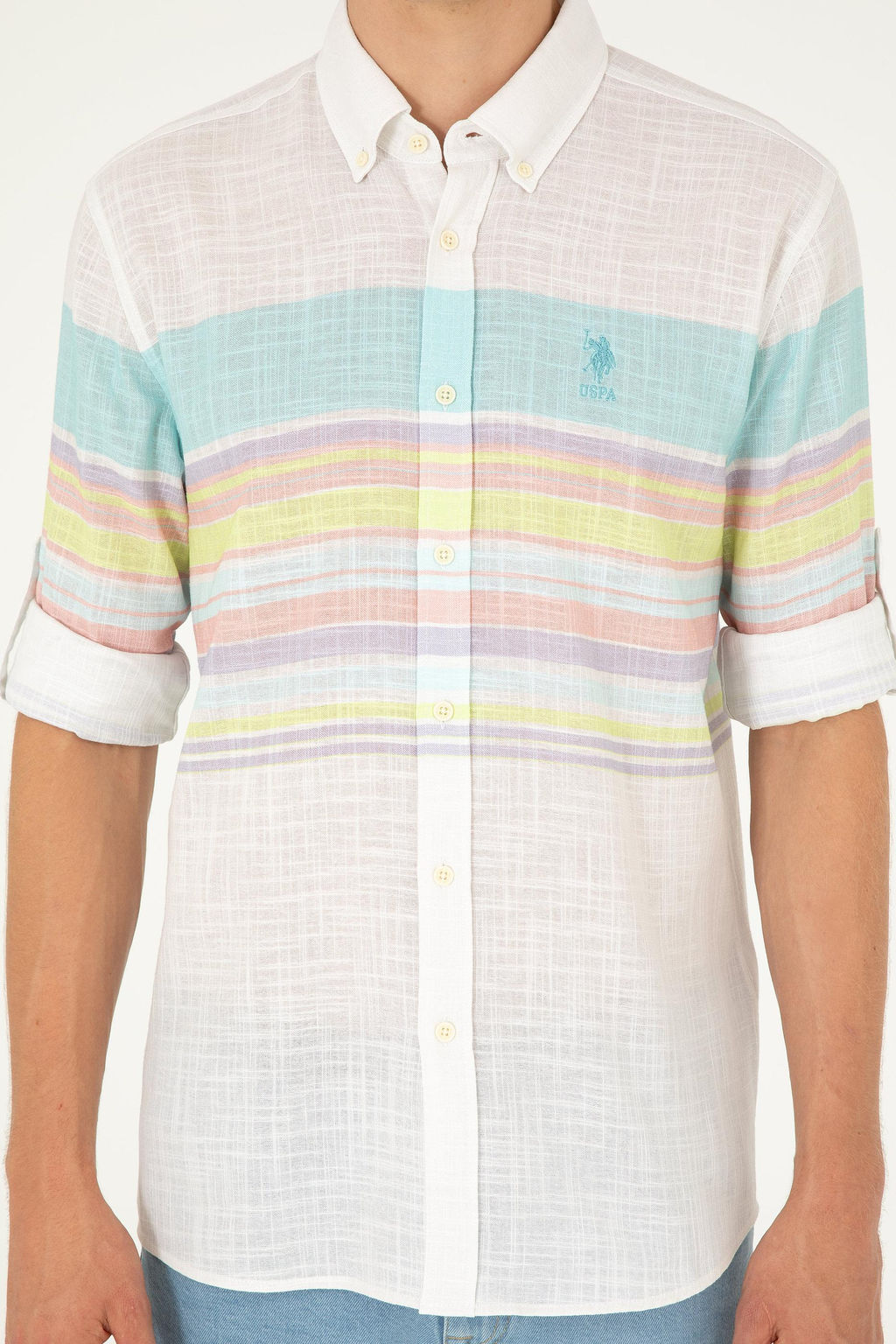 Мужская мятная рубашка с длинным рукавом Неожиданная скидка в корзине - U.s. polo assn фото 6