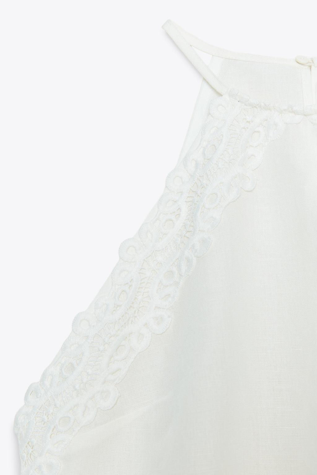 HALTER TOP WITH CROCHET DETAIL - Zara фото 6