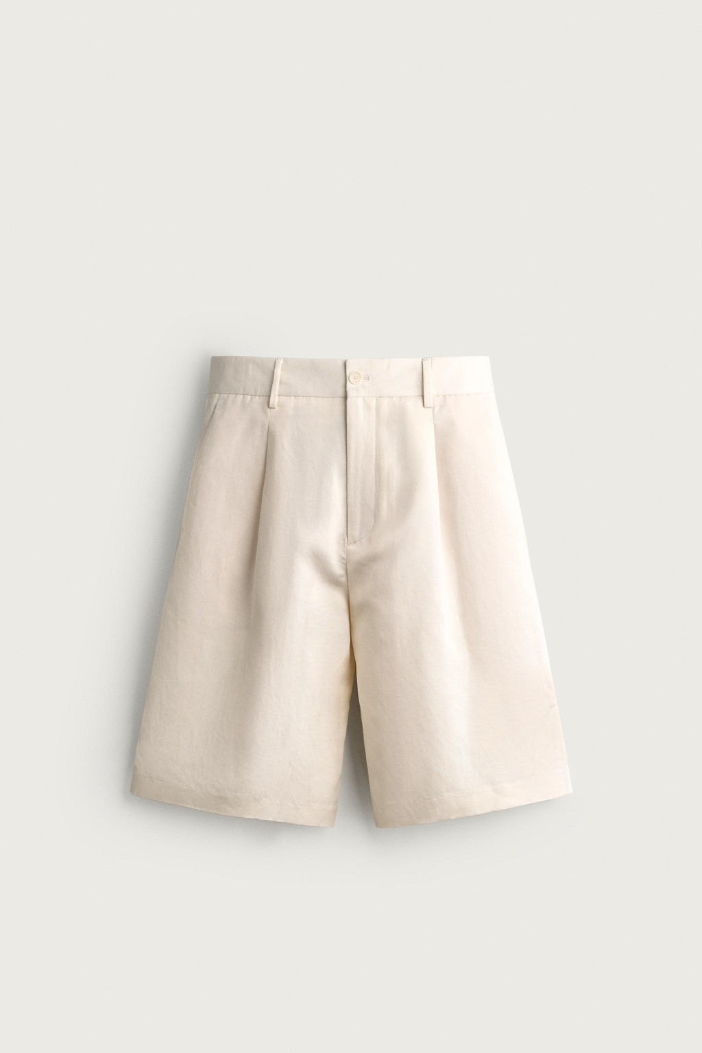 BERMUDA WIDE FIT PLIEGUES / Blanco roto - Zara фото 5