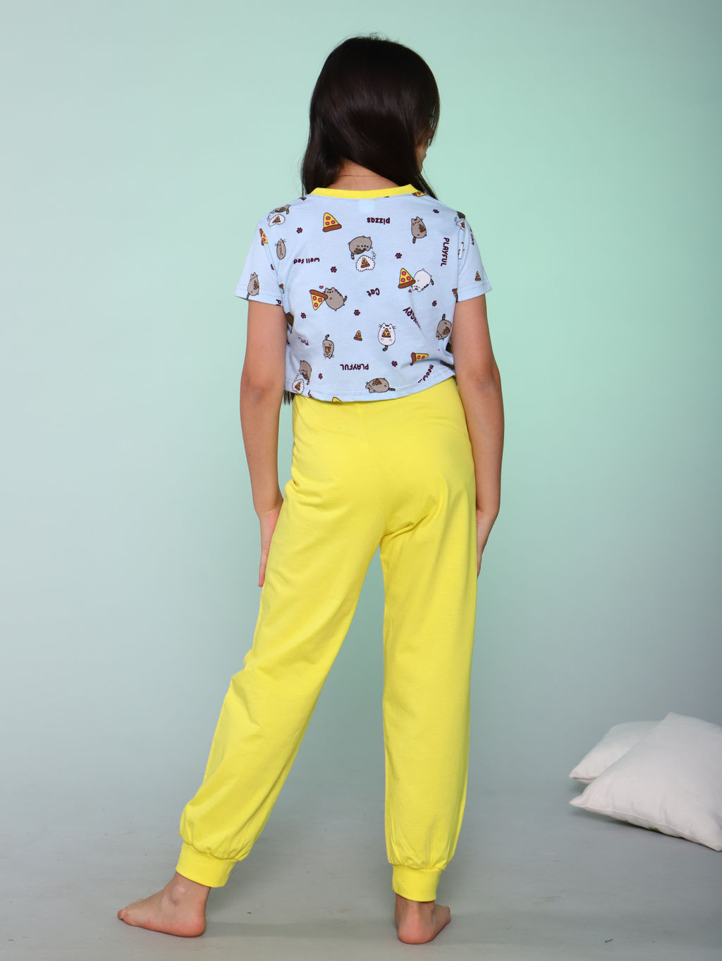 Пижама для девочки Котики желтый - Ладошки фото 3