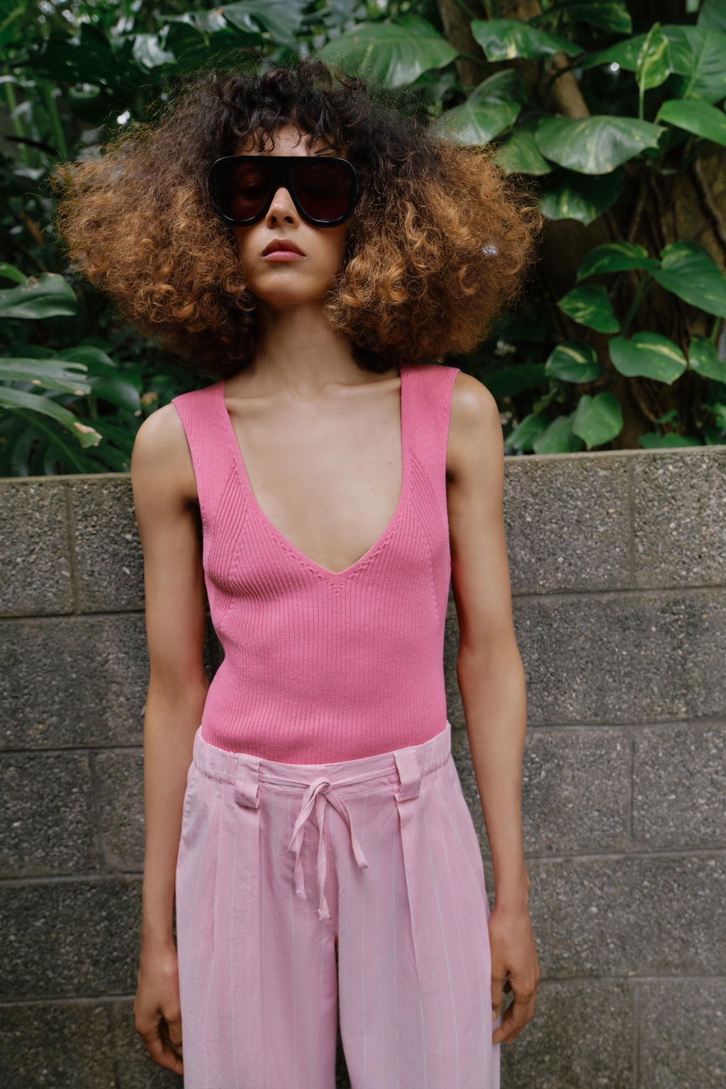 PANTAL?N CULOTTE RAYAS / Rosa / Blanco - Zara фото 5