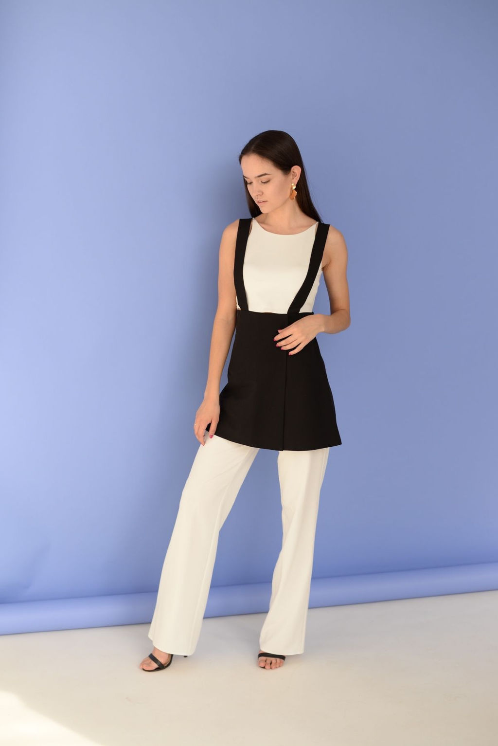 11970 Юбка-баска на бретелях чёрная - Martichelli фото 11