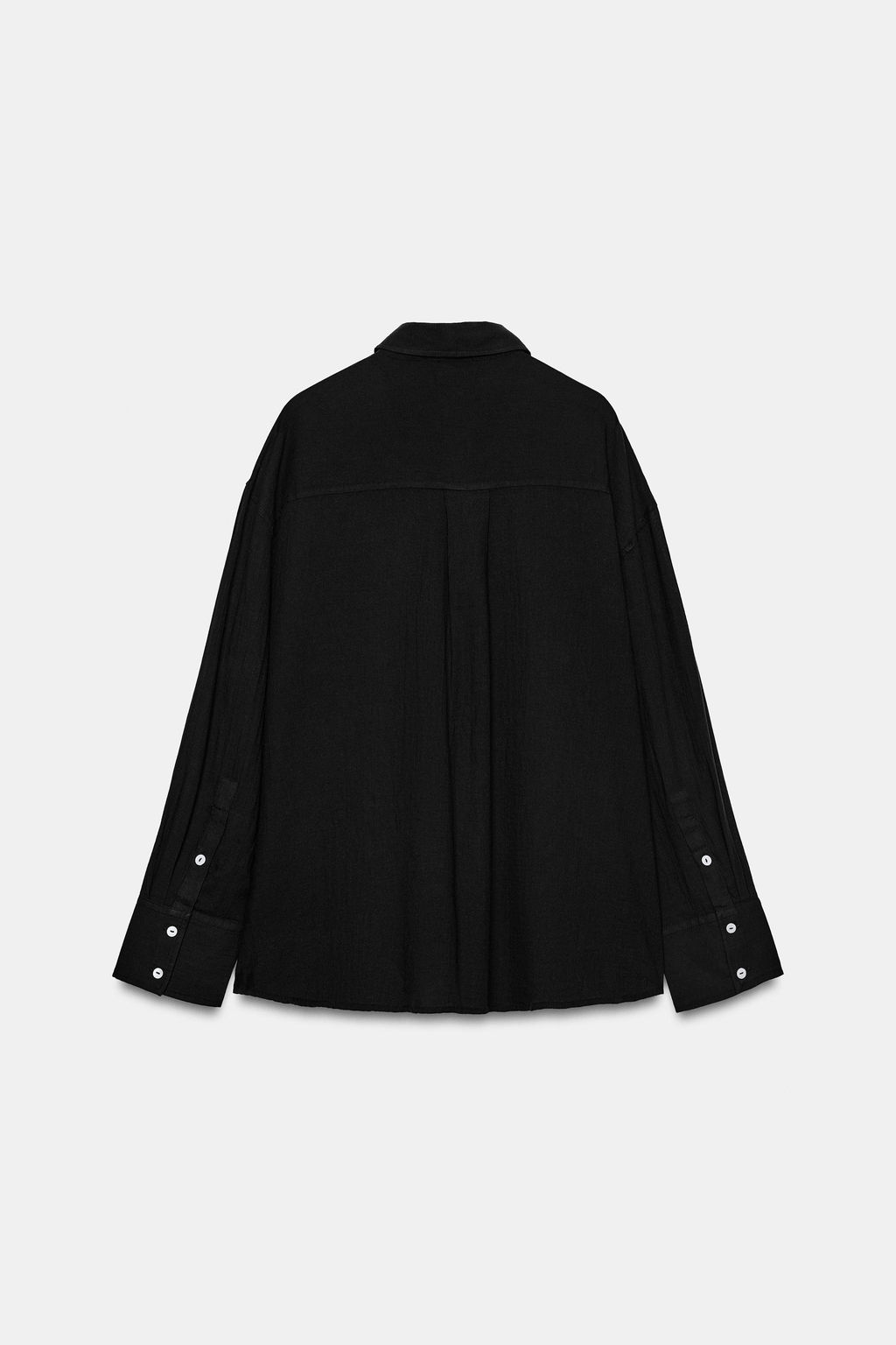 CAMISA GASA OVERSIZE BOLSILLO / Negro