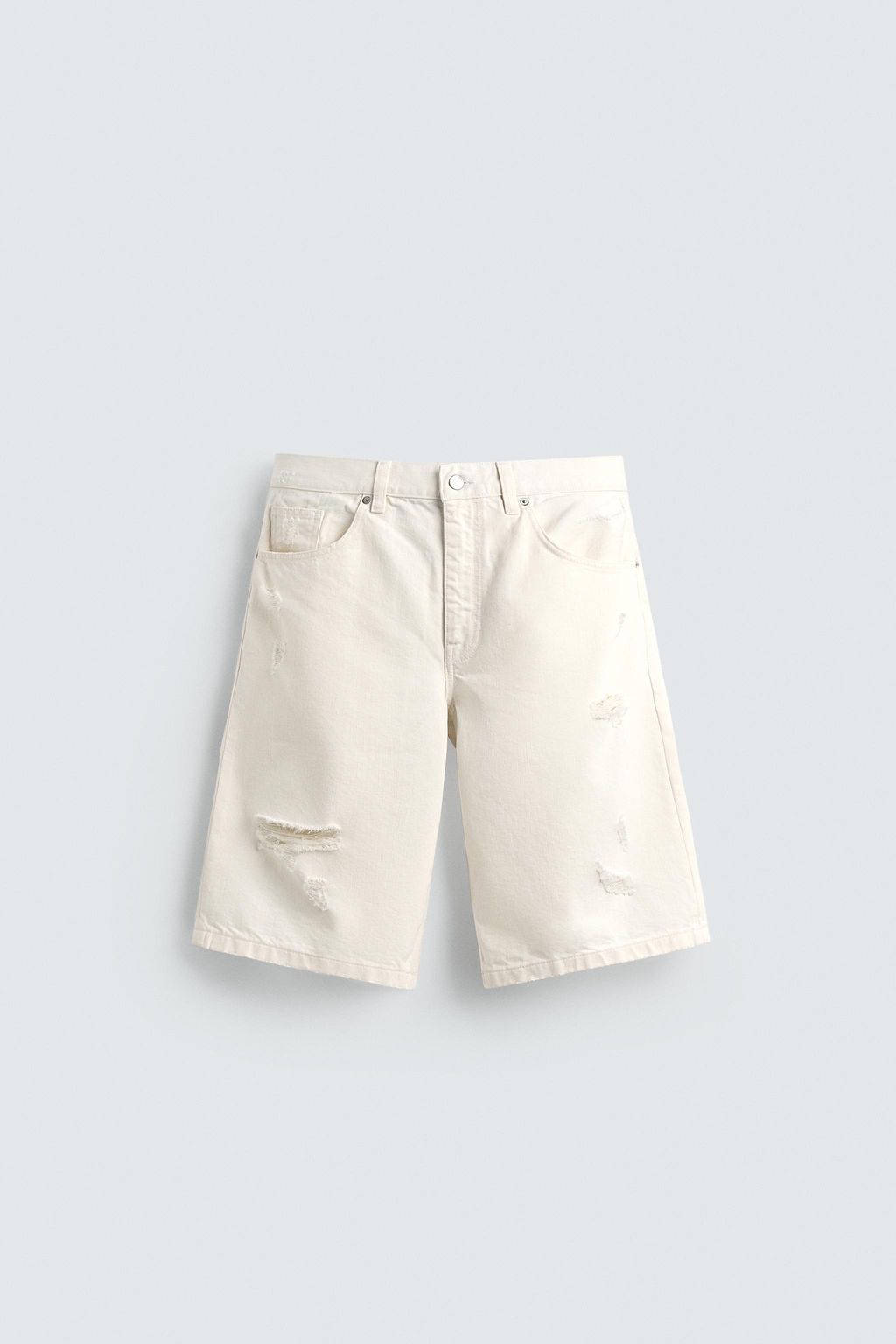 BERMUDA DENIM BAGGY FIT / Blanco roto - Zara фото 7
