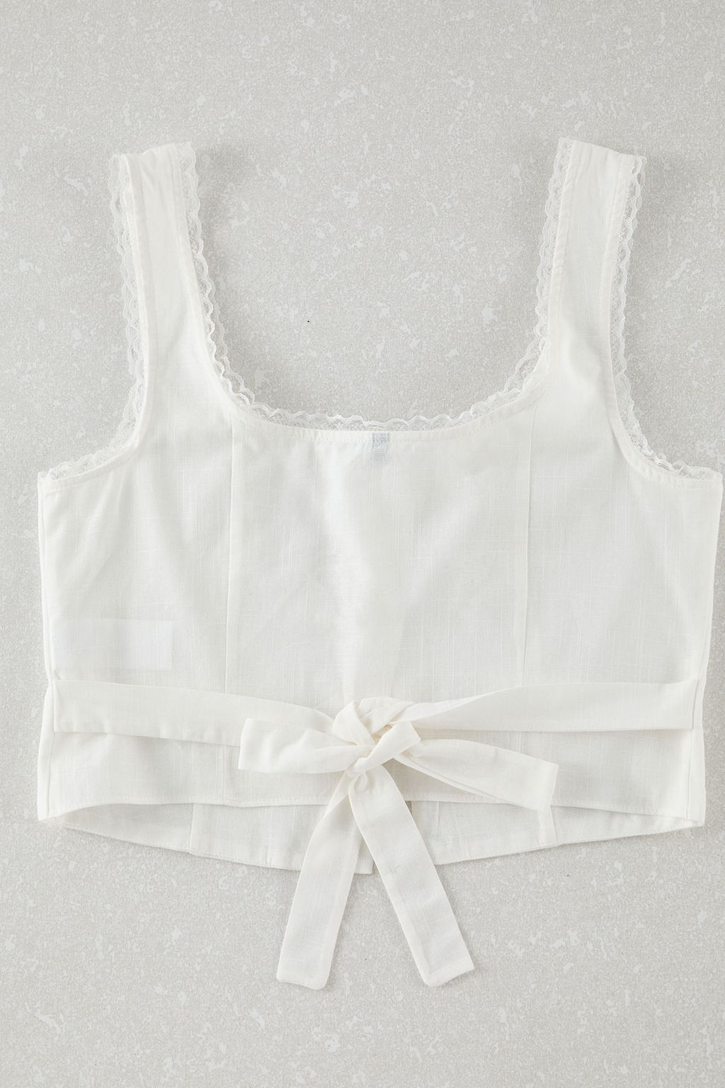 Beyaz Kare Yaka Ask?l? Crop Dokuma Bluz TWOSS25BZ00118