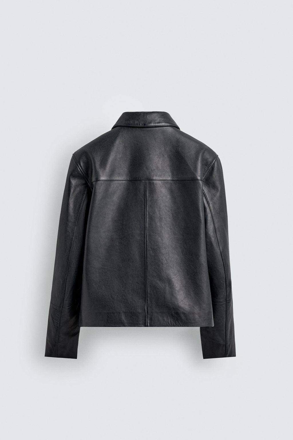 BOXY FIT LEATHER JACKET - Zara фото 8