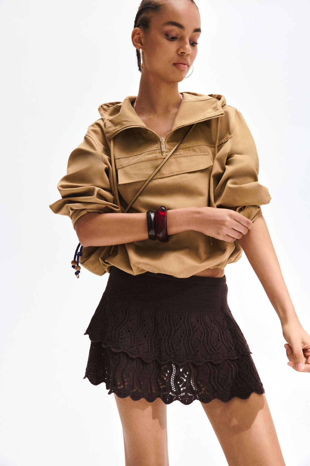 Falda escalonada efecto crochet - H&m фото 3