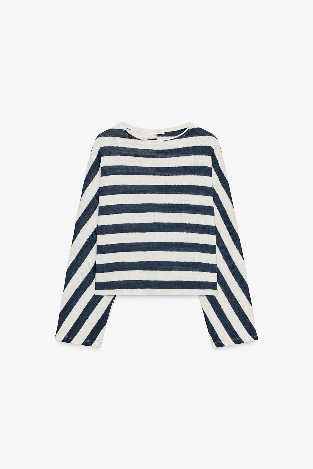 STRIPED BATWING SLEEVE TOP - Zara фото 7
