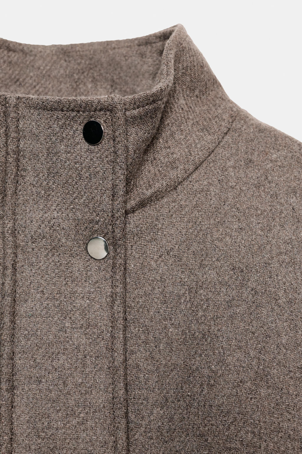 CROPPED WOOL COAT WITH BELT - Zara фото 9