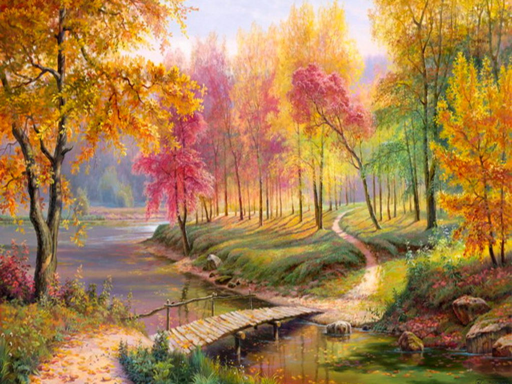 Вышивка крестиком 40х50см, Осень