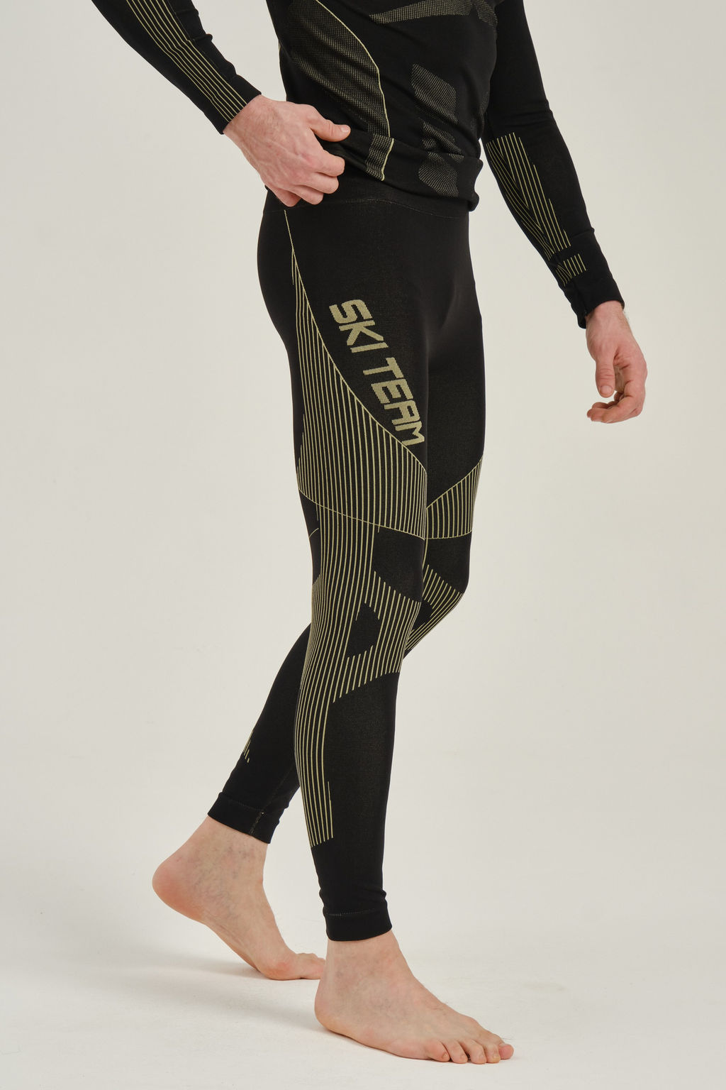 Тайтсы GUANJUN Черный/Желтый - Anta фото 3