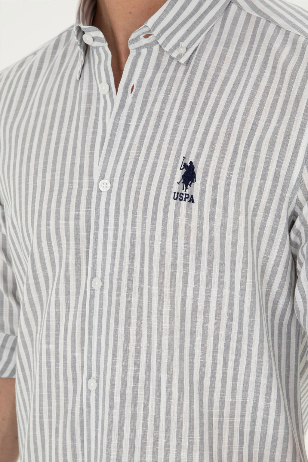 U. S. Polo Assn / Мужская серая рубашка с длинным рукавом - U.s. polo assn фото 7
