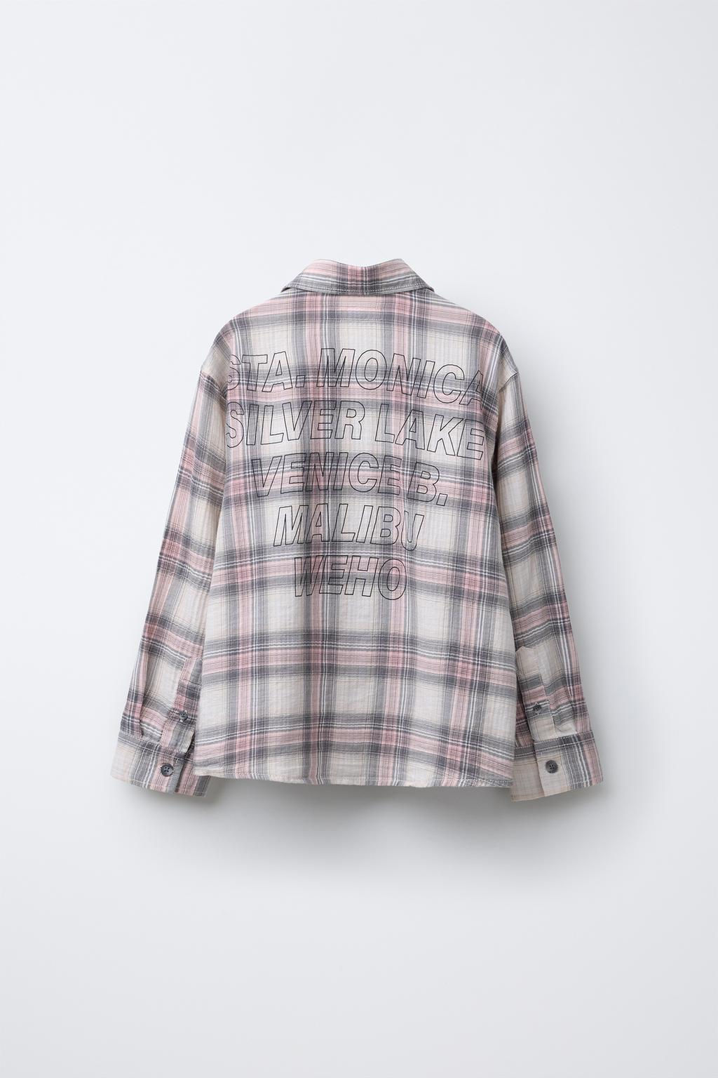 CHECK SHIRT WITH LABEL - Zara фото 2