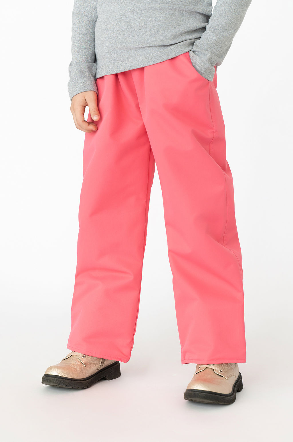 Брюки на поясе демисезонные розовые